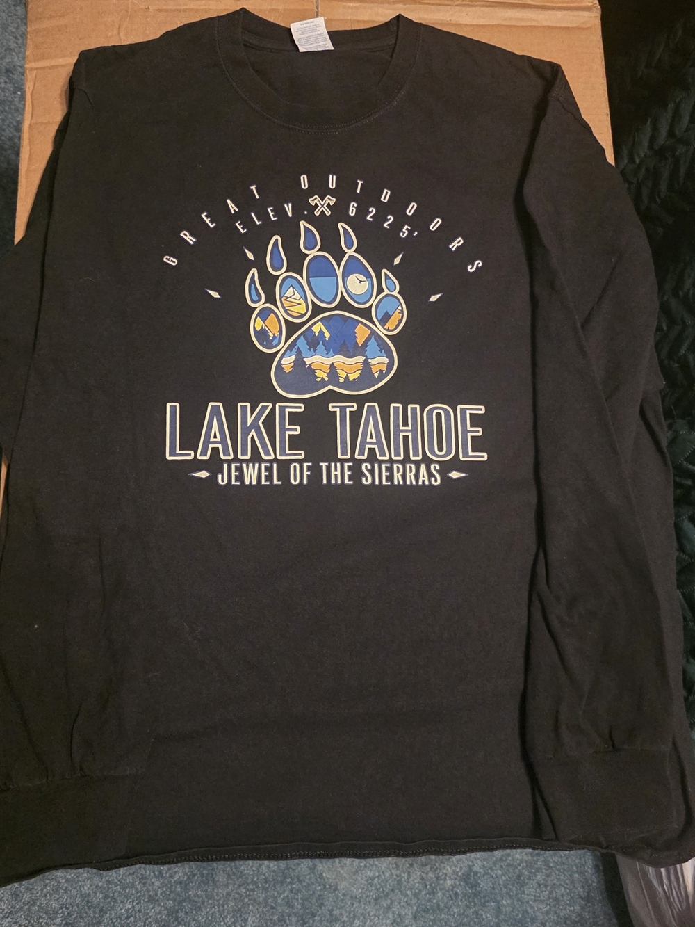 Port and Company Black Lake Tahoe Bear Paw Long Sleeve Tee